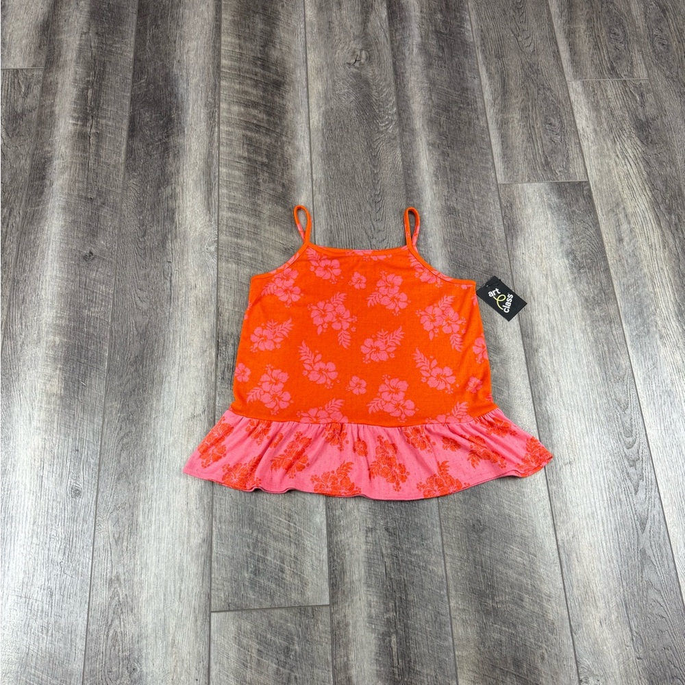 Art Class Girls Orange Print Tank‎ Top